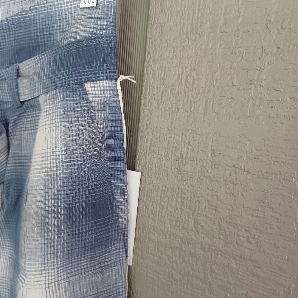 Reformation Bristol Linen Plaid Paperbag Pant Size 6 Preppy Women In Ghost Boho